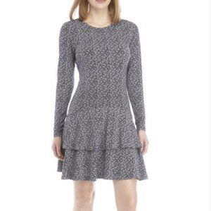 MICHAEL Michael Kors Tiered Ruffle Long Sleeve Dress Women’s Petite Medium